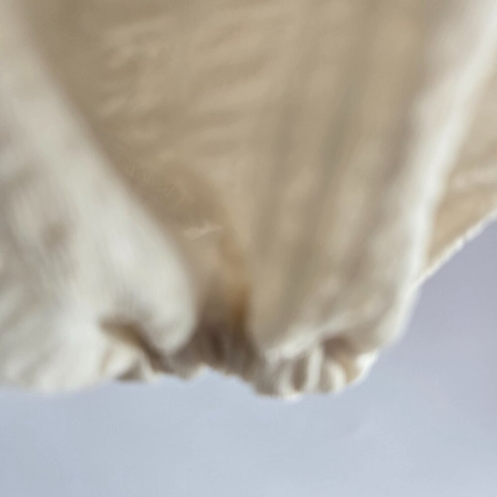 Forever 21 Cream Ruched Back Balloon Sleeves Off Shoulder Crop Top Size Small - Picture 10 of 14